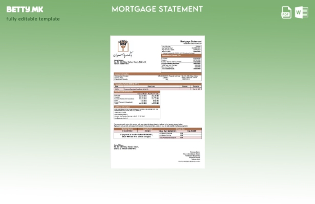 модерен стил Иран Парсиан банка за хипотека шаблон Word и PDF шаблон